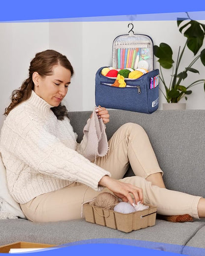 Aeelike Crochet Kit for Beginners Young and Old, First Crochet Kit for Adults Include 23pcs Crocheting Hooks, 655 Yards Yarn Set, Instruction, Bag, Crocheting Accessories and Supplies, Pink