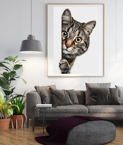 Moohue Stamped Cross Stitch Kits for Adults Animal Cat 14CT Pre Printed Cross Stitch Kits for Beginners (Animal Cat)