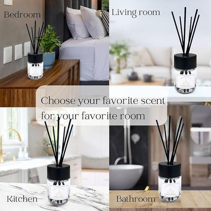 Preston and Lee Reed Diffuser Set | 100 ml (3.4 fl oz) Gardenia Tuberose Scent | Reed Diffuser Set | Aromatherapy Diffusers | Natural Reed Diffuser Oil for Home and Spa Fragrance