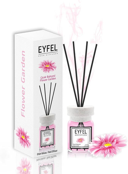 EYFEL Reed Diffusers for Home – Flower Garden Reed Diffuser Set 4.05 fl oz Oil Diffuser Sticks, Bathroom Diffuser, Home Fragrances, Scented Sticks, Home Décor