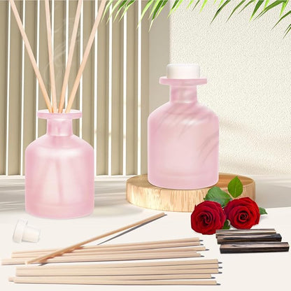 YISOWUH Reed Diffuser - Ebony Rose 3.38oz (100ml) 2 Packs Essential Oil Reed Diffuser Set with 16 Sticks, Long Lasting Fragrance for Home, Bathroom, Bedroom, Room, Decor