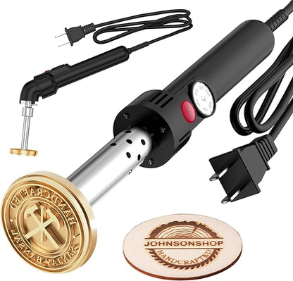 Electric Branding Iron for Wood - Custom Adjustable Temperature Metal Stamp for Woodworking, DIY Projects & Crafts, Personalized Wood Burning Branding Tool