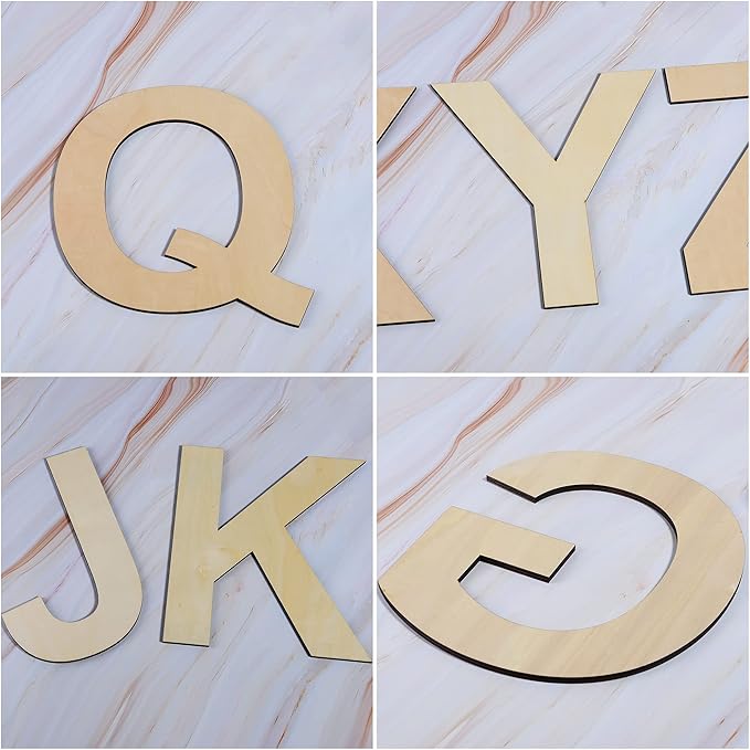 12 Inch Wooden Letter B, 1/4 Inch Thick Large Unfinished Wood Letter for Home Wall Decor, DIY Crafts