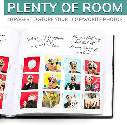 PBF (10 Pack) Photo Booth Album, Guest Book with 2x6 Clear Picture Inserts, Black Cover with Plastic Sleeves & White Pages, Scrapbook Album for Photo Strips, Memory Book, Wedding, and Baby Showers