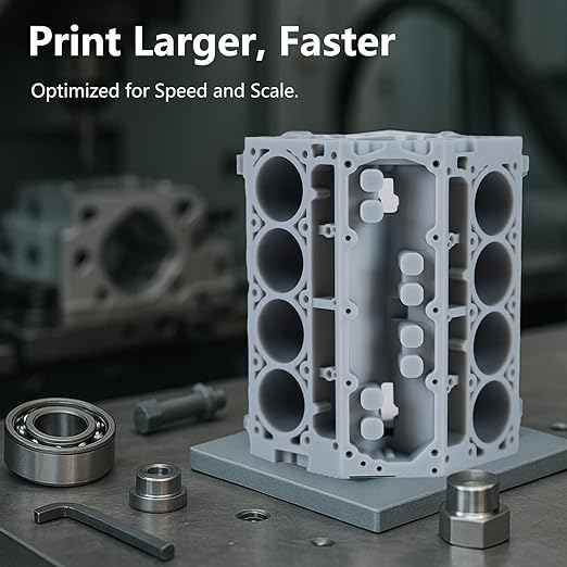 Siraya Tech Blu Lava Grey 3D Printer Resin, Ultra-Tough PC-Like Strength, Fast-Printing Engineering Resin for Functional Parts, 16K High-Resolution for LCD/DLP 3D Printers (1kg)