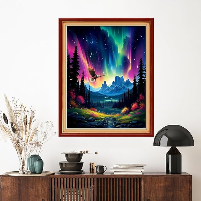 Artvxeay Stamped Cross Stitch Kits | Embroidery Kits for Beginners Craft Kit Needlepoint for Adults Supplies DIY 11CT- (Aurora Borealis Night Scene 16x20 inch)