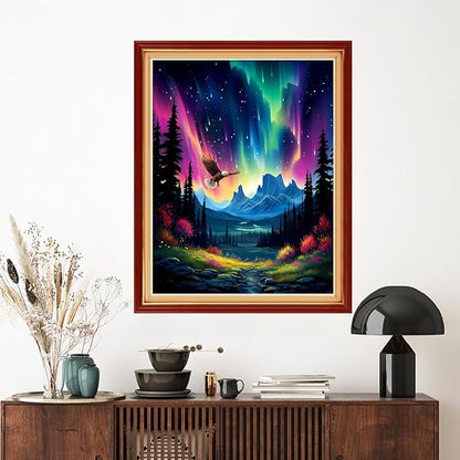 Artvxeay Stamped Cross Stitch Kits | Embroidery Kits for Beginners Craft Kit Needlepoint for Adults Supplies DIY 11CT- (Aurora Borealis Night Scene 16x20 inch)