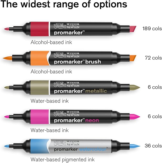 Winsor & Newton ProMarker Brush Set, 6 Count, Rich Tones