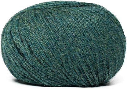 100% Baby Alpaca Yarn Wool Set of 6 Skeins (300 Grams) DK Weight - Made in Peru - Heavenly Soft and Perfect for Knitting and Crocheting (Heather Blue Green, DK - 6 Skeins)