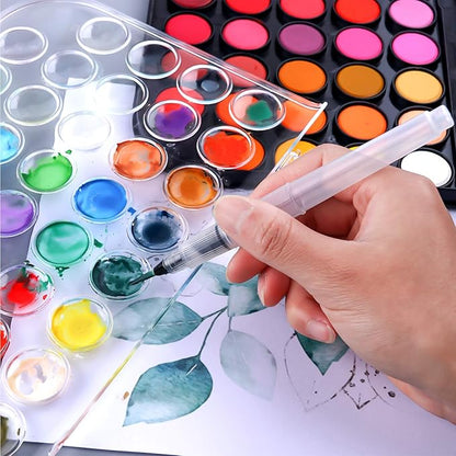 Watercolor Paint Set, 48 Color Watercolor with 10 PCS Nylon Brushes,6 PCS Refillable Water Brush Pen, 10 Page Pad(A4) and 2 PCS Art Sponges. Watercolor Paint set for Adults,Children Age 12+ and Beginners