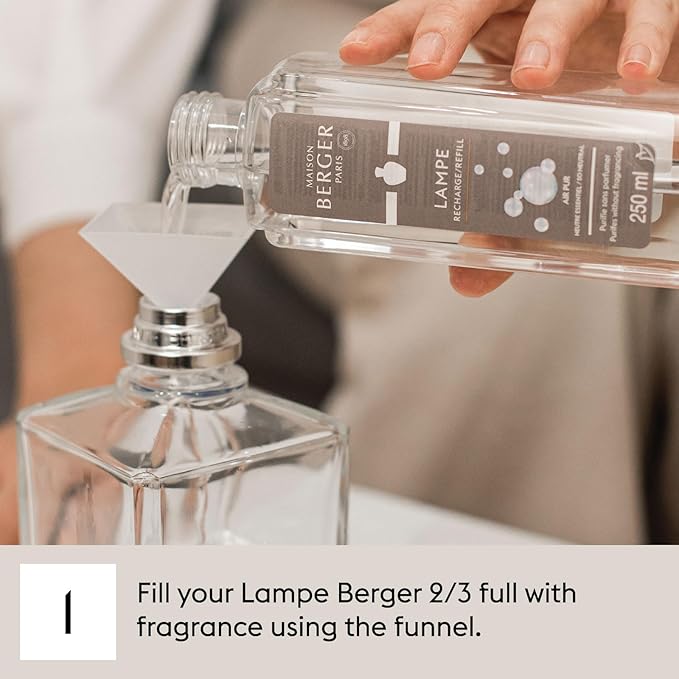 Maison Berger Amber Powder Lampe Berger Refill, 1 Liter (33.8 fl oz), 2-in-1 Catalytic System, Neutralizes Odors and Diffuses Fragrance, Rose, Cinnamon, Pepper, Amber, Made in France