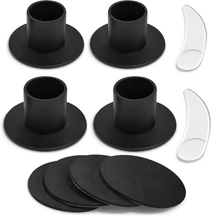 Iron Taper Candle Holder Round- Set of 4 Black Metal Candlestick Holders for Home Decor, Wedding, Housewarming, Birthday, Candle Stand Made in Unique Blend of Farmhouse and Antique Styles