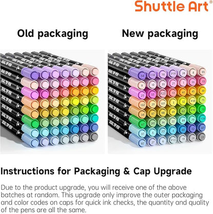 Shuttle Art Pastel Brush Pens, 56 Pastel Colouring Pens, Dual Tip Brush Markers with Fineliner Tip, Drawing Felt Tip Pens for Adults Colouring Books, Painting Sketching Calligraphy and Journaling