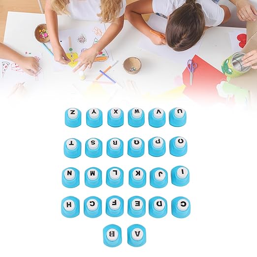 Asixxsix Alphabet Paper Punchers, 26 Uppercase English Letters Hole Punch Shape, Letter Shape Punches for DIY Crafting Supplies, Scrapbooking, Journaling, School Projects