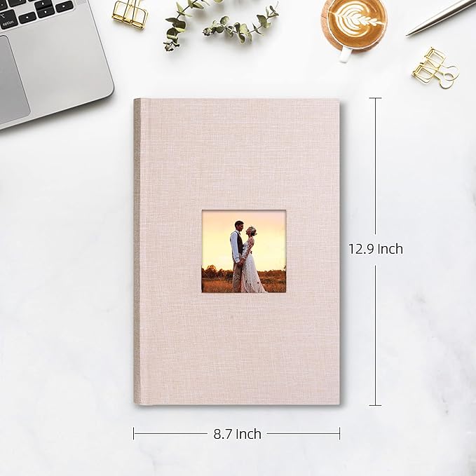 Mublalbum Photo Album 4x6 300 Photos Linen Cover with Memo Areas Photobook Pictures Book for Wedding Family Baby and Vacation (Beige)