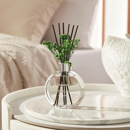 Donurex Flower Reed Diffuser Set 5.07oz Eucalyptus & Moss Scent Diffuser with Sticks Home Fragrance Reed Diffuser for Bathroom Shelf Decor