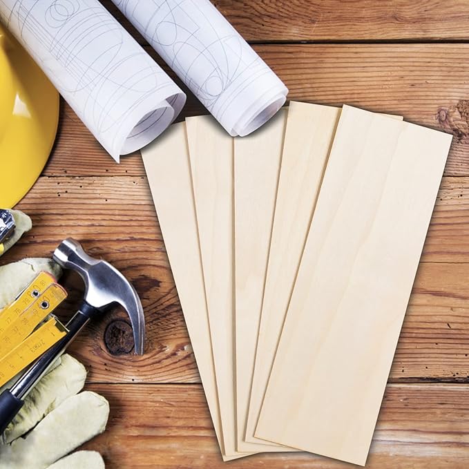 12 Pack Basswood Sheets for Crafts 12 x 4 x 1/8 Inch-3 mm Thick Unfinished Plywood Sheets Thin Craft Wood Sheets Boards for Drawing,Painting, Wood Engraving, Wood Burning,DIY Laser Cutting Projects