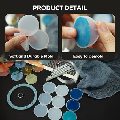Temlum Silicone Resin Molds for Wind Chime, DIY Resin Wind Chime Molds Kit with Metal Tubes Resin Casting Mold for Home Décor Resin Craft Supplies