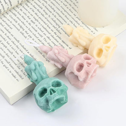 Grainrain Skull Silicone Candle Molds for Candle Making Wax Soap Making Mould Moldes de Silicona para Velas moldes Jabones Create 3D Candles for Home Decoration and Gifts (F20-SXY166)