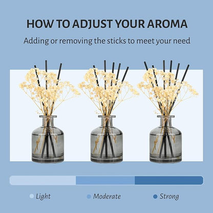 Brakula Reed Diffuser Set, 6.09 fl oz (180 ml)- White Jasmine with 8 Reed Sticks, Home Fragrance Reed Diffuser for Bathroom Shelf Decor