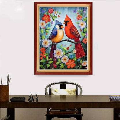 Redxing Stamped Cross Stitch Kits Embroidery kit for Beginners Adults Full Range of Embroidery Patterns Starter Kits DIY Printed Cross Stitch Kits Needlepoint Kits 11CT-Birds and Flowers 16x20 inch