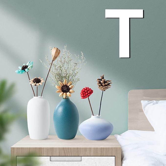 12 Inch Wooden Letter T, 1/4 Inch Thick Large Unfinished Wood Letter for DIY Crafts Home Wall Decor