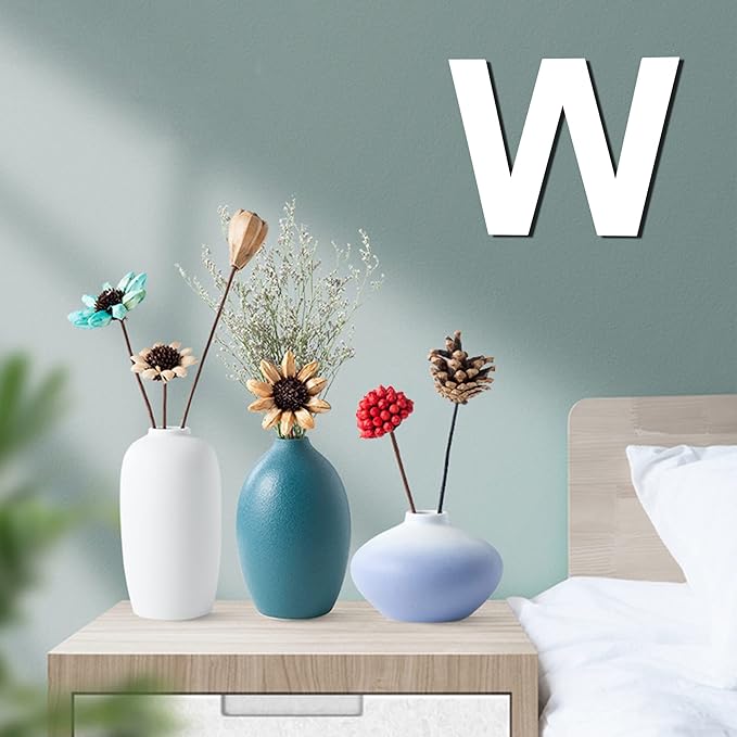 12 Inch Wooden Letter W, 1/4 Inch Thick Large Unfinished Wood Letter for DIY Crafts Home Wall Decor