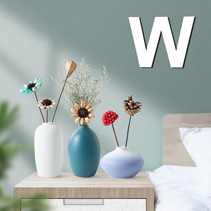 12 Inch Wooden Letter W, 1/4 Inch Thick Large Unfinished Wood Letter for DIY Crafts Home Wall Decor