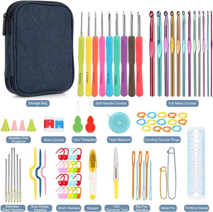 Katech 85-Piece Crochet Hooks Set, Crochet Hook Kit with Storage Case, Ergonomic Knitting Needles Weave Yarn Kits DIY Hand Knitting Craft Art Tool for Beginners and Experienced Crochet Lovers - Image 2