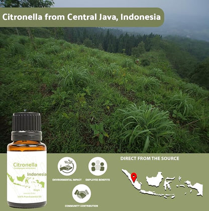 Nature Packaged Citronella Essential Oil - Direct from Central Java, Indonesia - Pure Essential Oil for Diffusers and Aromatherapy | 100% Pure Therapeutic Grade (22LBS)