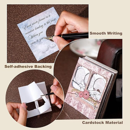 AuriicLeaf Retro Frame Cardstock Stickers, 60PCS Photo Window Designs - Vintage Square Collage Frames for Scrapbook Albums Diaries DIY Decor