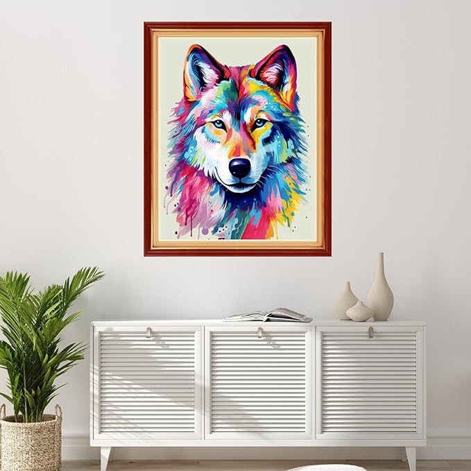 Foxhool Stamped Cross Stitch Kits,11CT Printed Cross Stitch Pattern Full Embroidery Kits for Beginner Needlepoint Kits-Colorful Dragon 16x20 inchs
