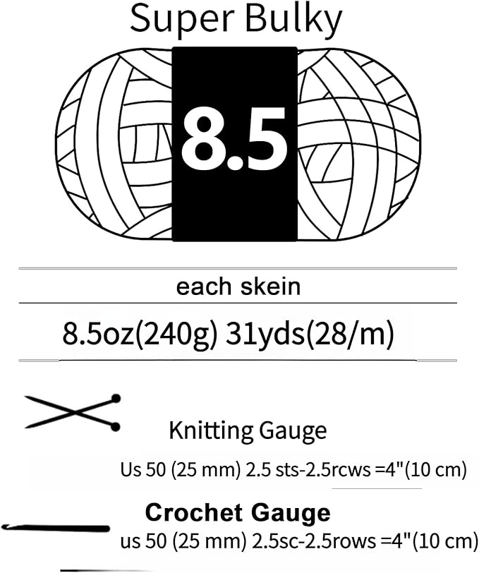 Chunky Chenille Yarn for Hand Knitting 8 Jumbo Pack Jumbo Chunky Yarn for Hand Soft Blanket Knitting, Bulky Thick Fluffy Yarn for Crocheting (Kitten Color)
