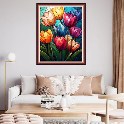 Fanxvivy Stamped Cross Stitch Kits for Beginners Full Range of Cross Stitching Preprinted Embroidery Kits for Adults, 11CT Embroidery Pattern Needlepoint Kits-Magical Flowers 16x20 inch