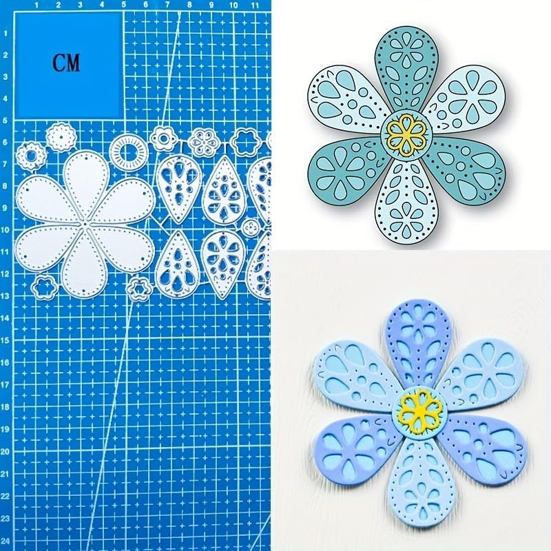 Lapoo Flowers Cutting Die for Scrapbooking - Durable Metal Cutting Die for DIY Scrapbook Photo Album Decorative Paper Card, Metal Card Making Supplies (Six-Leaf Petal 5 x 3.3 in) - Image 4
