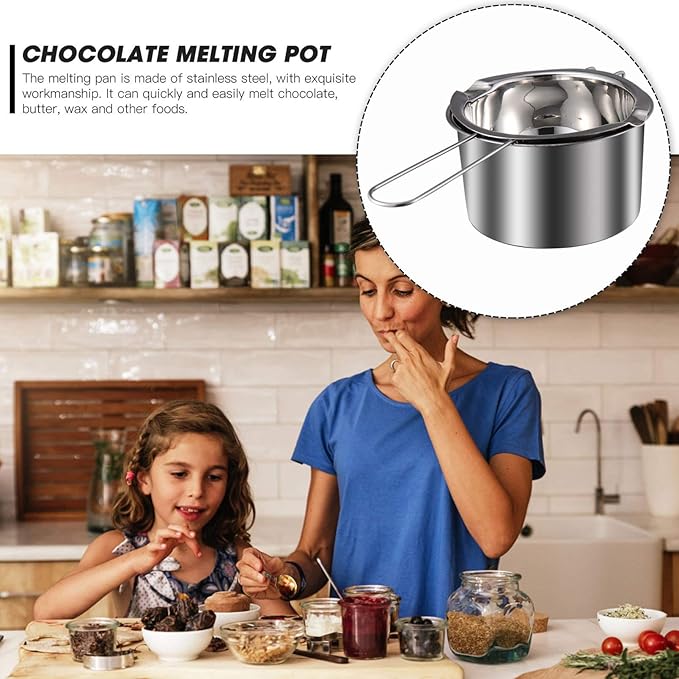 Healifty Double Boiler Pot 10.6 Inch Candle Melting Pot for Wax Heating Candy Making Chocolate Melting Fondue Set