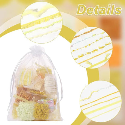 20 Pcs of 2-Yard Original Art Yarns - for DIY Art Yarns for Jewelry Making, Junk Magazines, Knitting, Crafts, Textile Decorative, Tassels, Vintage Yarn Card Making (Yellow)
