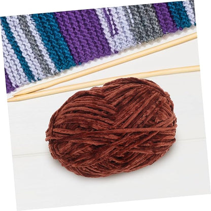 Hand-Knitting Wool Yarn for Crafts DIY Projects Soft Skin-Friendly Medium Thickness Crochet and Knitting Wool Yarn Bundle for Beginners and Home Sewing Coffee
