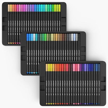 ARTEZA Inkonic Fineliners Pens, Set of 72, 0.4 mm Fine Tip Markers, Water-Based Art Pens for Drawing, Sketching, Journaling, Calligraphy