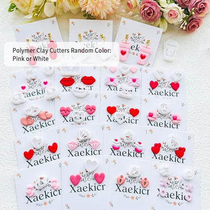 Xaekicr Heart Theme Polymer Clay Cutters Set – Molds, Clay Cutters for Polymer Clay, Clay Earring Tools