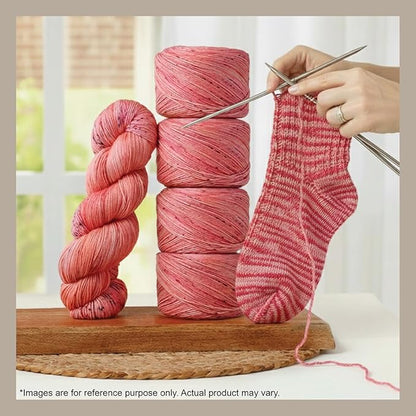 KnitPro Symfonie Hand Dyed Yarn | Extra Fine Merino Wool & Polyamide Blend for Knitting & Crocheting, Fingering Weight, Oeko-TEX Certified 400m, 100g Skein | Terra Variegated Blush