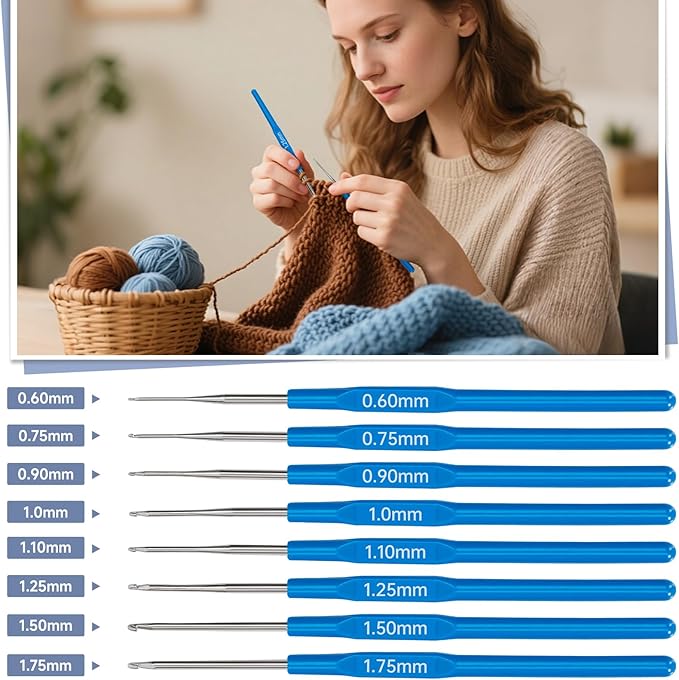 GMAK 59 PCS Crochet Kit for Beginners Adults, Crocheting Sets Include Yarn, Hooks and Tools, Portable Crochet Starter Kit for Making Variety Projects Crocheting Supplies, Navy Flamingo