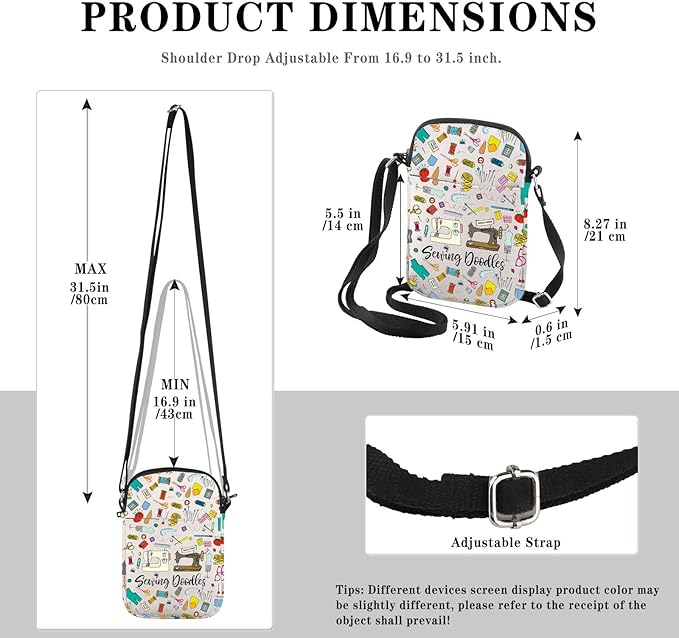 GJTIM Sewing Gift for Women Sewing Project Bag Sewing Doodles Zipper Pouch Quilter Gift Tailor Gift for Costume Designer (Sewing Doodles CR)