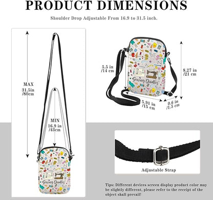 GJTIM Sewing Gift for Women Sewing Project Bag Sewing Doodles Zipper Pouch Quilter Gift Tailor Gift for Costume Designer (Sewing Doodles CR)