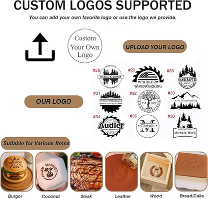 Custom Branding Iron for Wood, Personalized Wood Burning Stamp Without Handle, DIY Branding Kit Wood Working Tool, Electric Branding Iron Head, for Leather Food, Wood