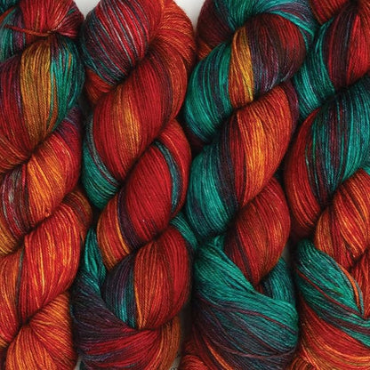 KnitPro Symfonie Hand Dyed Yarn | Extra Fine Merino Wool & Polyamide Blend for Knitting & Crocheting, Fingering Weight, Oeko-TEX Certified 400m, 100g Skein | Terra Variegated Party Lights