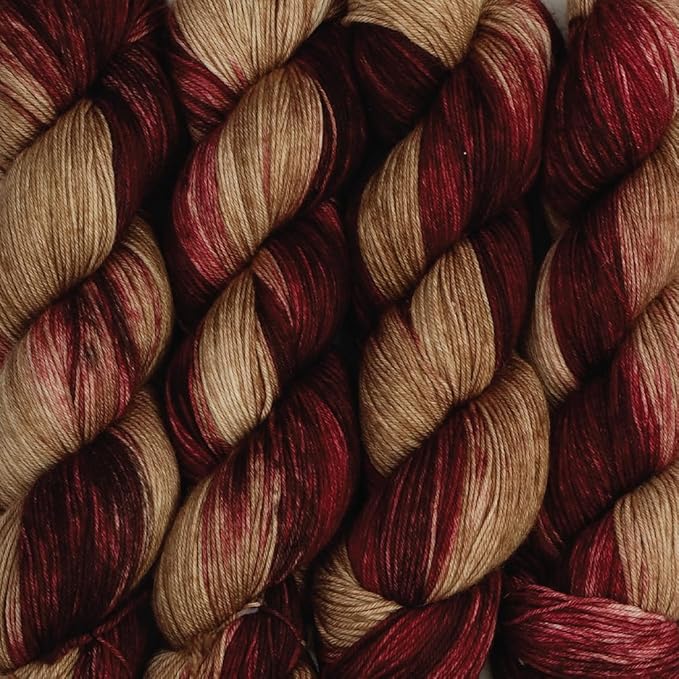 KnitPro Symfonie Hand Dyed Yarn | Extra Fine Merino Wool & Polyamide Blend for Knitting & Crocheting, Fingering Weight, Oeko-TEX Certified 400m, 100g Skein | Terra Variegated Cafe Rose