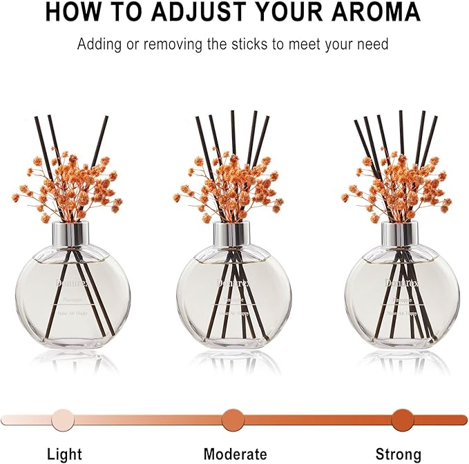 Donurex Flower Reed Diffuser Set 5.07oz Pineapple Scent Diffuser with Sticks Home Fragrance Reed Diffuser for Bathroom Shelf Decor