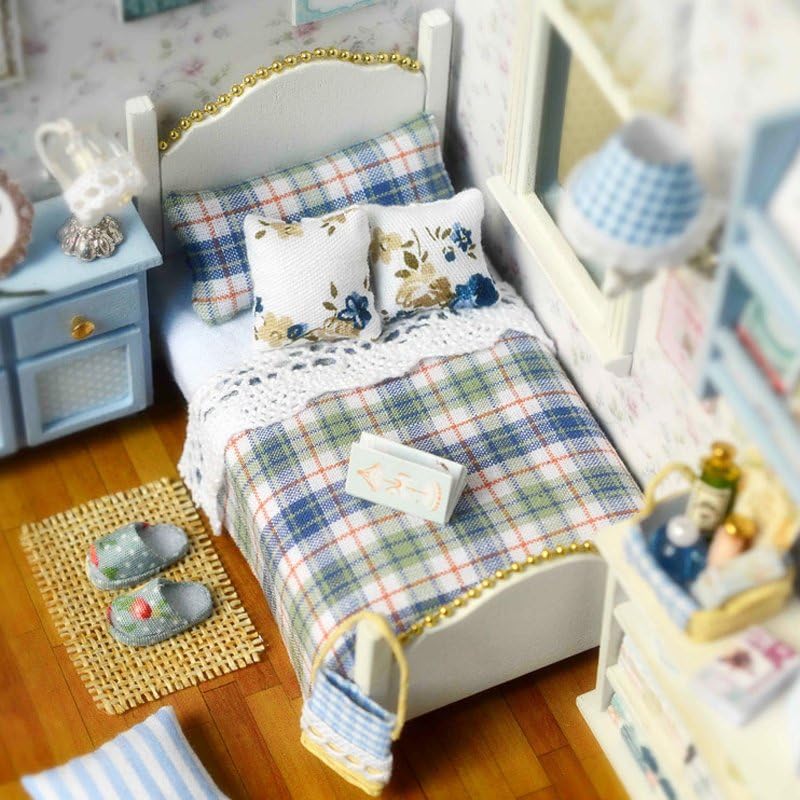 CUTEROOM DIY Miniature House Kit - Mini Craft Rooms for Adults with LED Lights, Realistic Mini Dollhouse Kit Building Model Kit, Creative Home Decor Gift- Sunshine Overflowing - Image 2