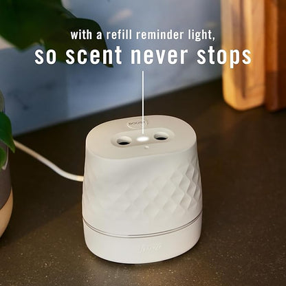 Febreze Plug Scent Booster in White, Continuous Scent Device Oil Diffuser, Compatible with Febreze Air Freshener Plug in Refills
